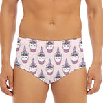 Unicorn Cupcake Pattern Print Men's Triangle Swim Briefs