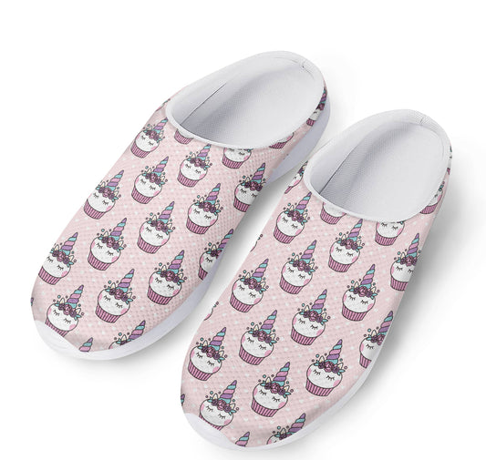 Unicorn Cupcake Pattern Print Mesh Casual Shoes