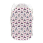 Unicorn Cupcake Pattern Print Mesh Laundry Hamper