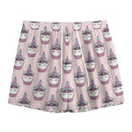 Unicorn Cupcake Pattern Print Mesh Shorts