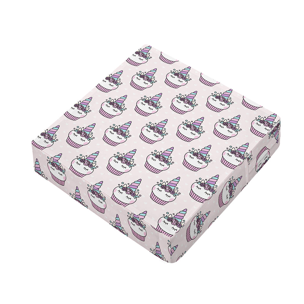 Unicorn Cupcake Pattern Print Outdoor Seat Cushion Cover