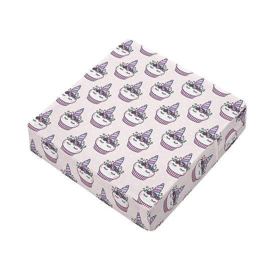 Unicorn Cupcake Pattern Print Outdoor Seat Cushion Cover