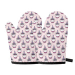 Unicorn Cupcake Pattern Print Oven Mitts