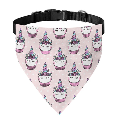 Unicorn Cupcake Pattern Print Over The Collar Dog Bandana