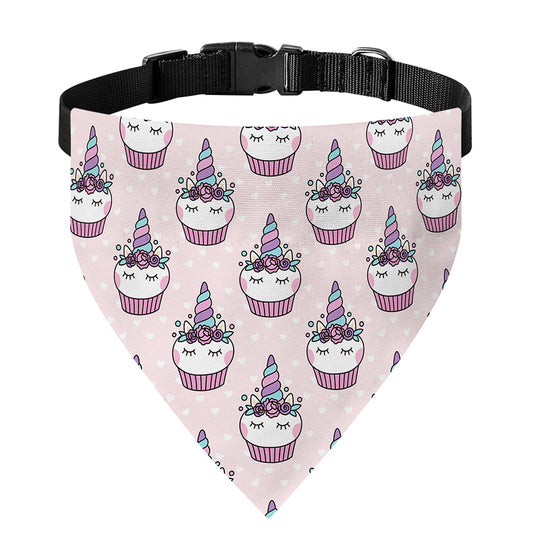 Unicorn Cupcake Pattern Print Over The Collar Dog Bandana
