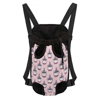 Unicorn Cupcake Pattern Print Pet Carrier Backpack