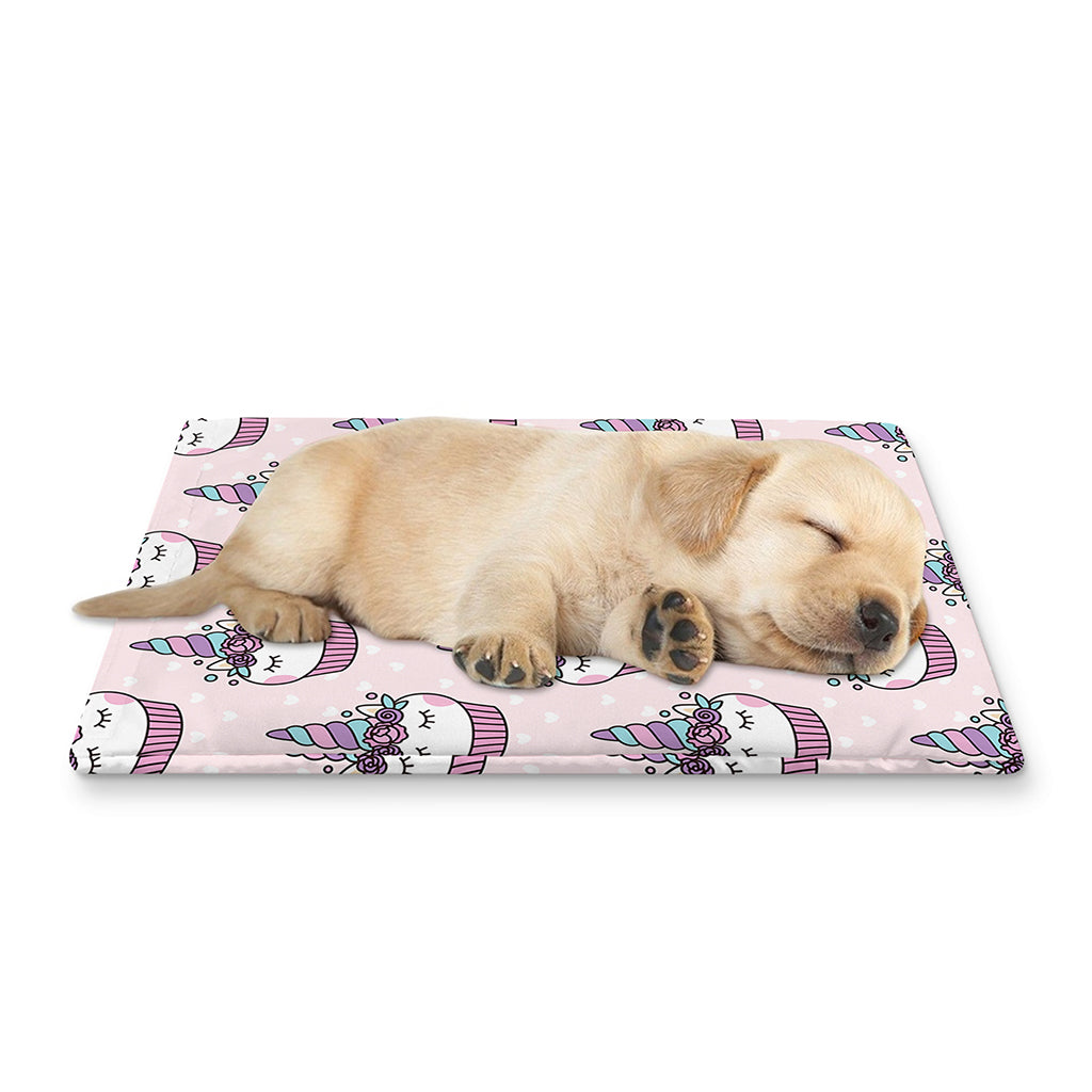 Unicorn Cupcake Pattern Print Pet Cooling Mat Cover