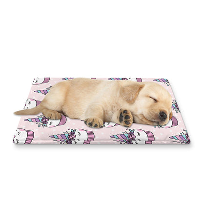 Unicorn Cupcake Pattern Print Pet Cooling Mat Cover