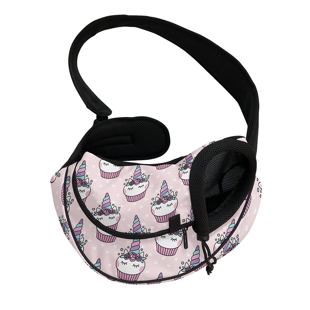 Unicorn Cupcake Pattern Print Pet Sling Carrier