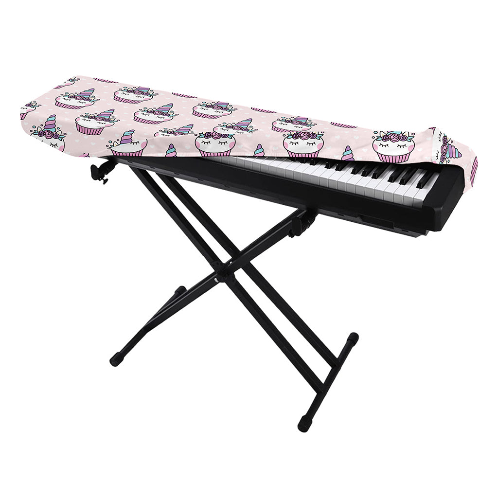 Unicorn Cupcake Pattern Print Piano Keyboard Cover
