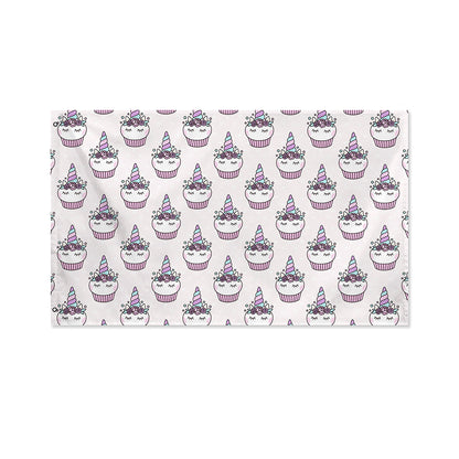 Unicorn Cupcake Pattern Print Polyester Flag