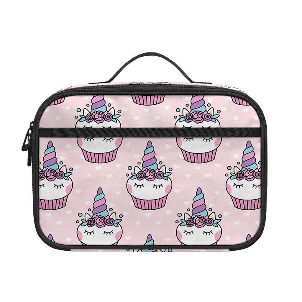 Unicorn Cupcake Pattern Print Portable Lunch Bag