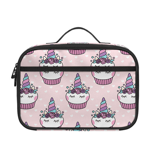 Unicorn Cupcake Pattern Print Portable Lunch Bag