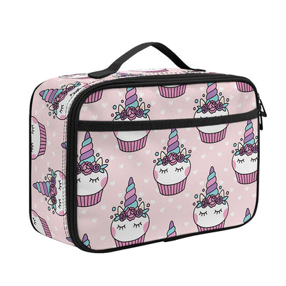 Unicorn Cupcake Pattern Print Portable Lunch Bag