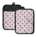 Unicorn Cupcake Pattern Print Pot Holders With Pocket