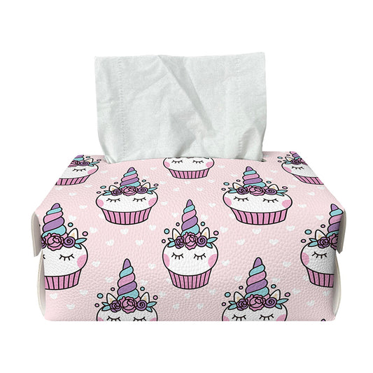 Unicorn Cupcake Pattern Print Rectangle Tissue Box Cover