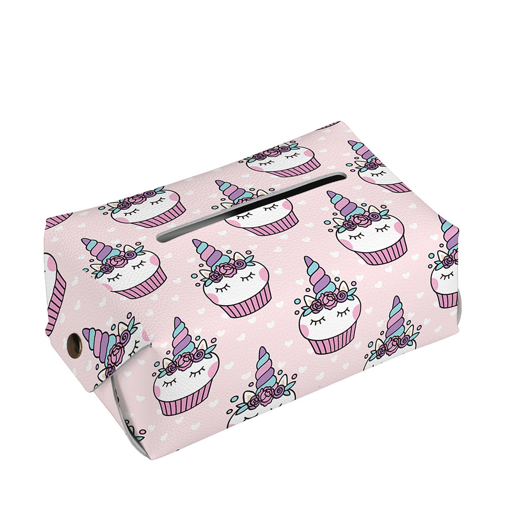 Unicorn Cupcake Pattern Print Rectangle Tissue Box Cover