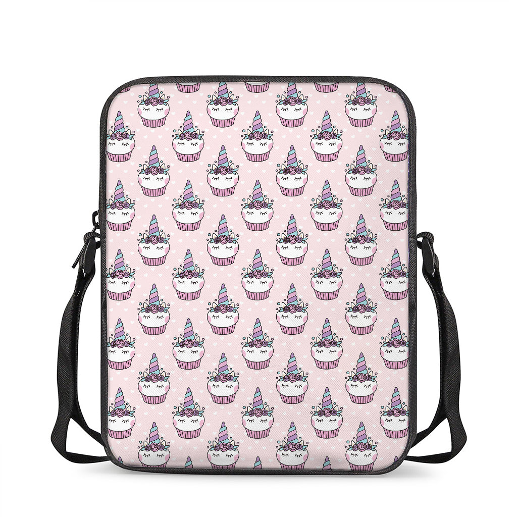 Unicorn Cupcake Pattern Print Rectangular Crossbody Bag