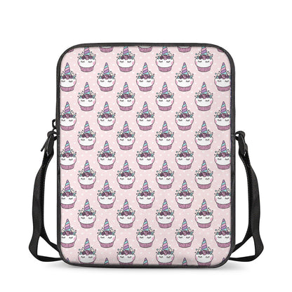 Unicorn Cupcake Pattern Print Rectangular Crossbody Bag