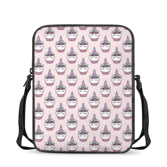 Unicorn Cupcake Pattern Print Rectangular Crossbody Bag