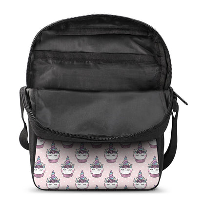 Unicorn Cupcake Pattern Print Rectangular Crossbody Bag