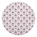 Unicorn Cupcake Pattern Print Round Blanket