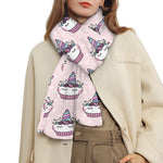 Unicorn Cupcake Pattern Print Scarf