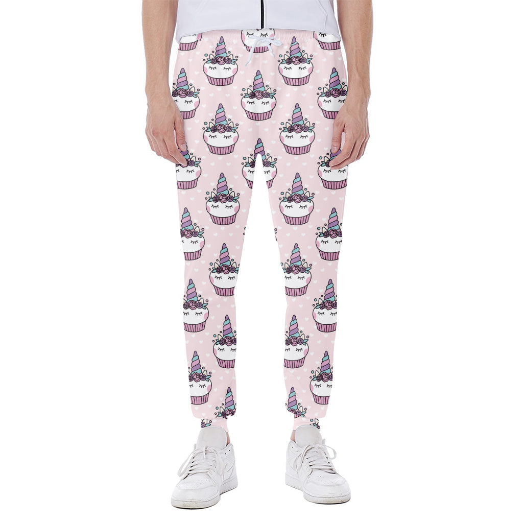 Unicorn Cupcake Pattern Print Scuba Joggers