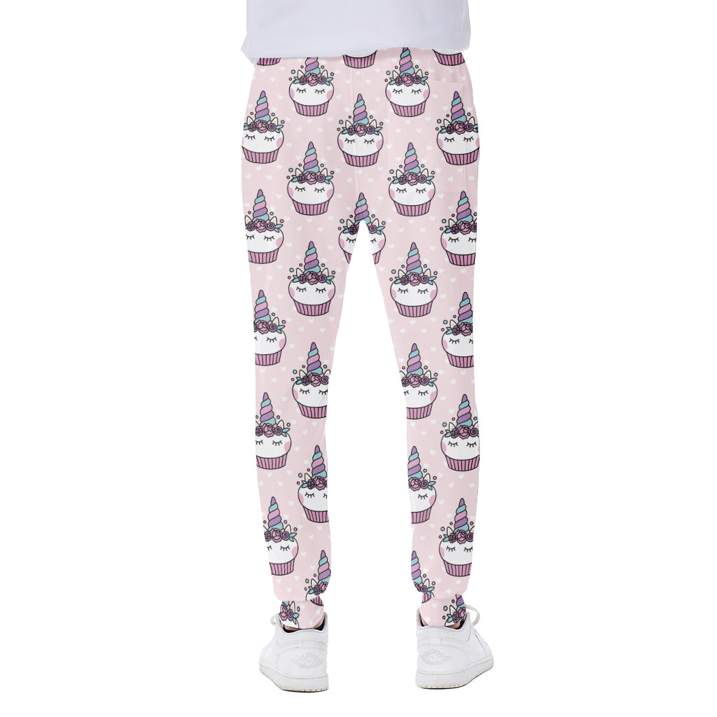 Unicorn Cupcake Pattern Print Scuba Joggers
