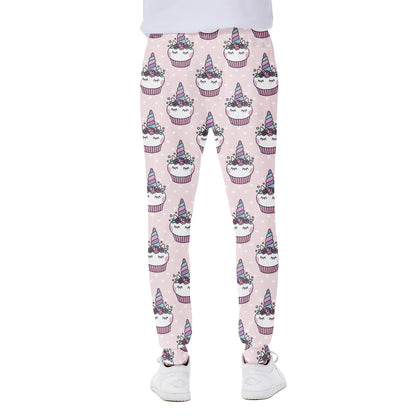 Unicorn Cupcake Pattern Print Scuba Joggers