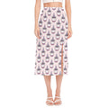 Unicorn Cupcake Pattern Print Side Slit Midi Skirt