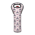 Unicorn Cupcake Pattern Print Single Neoprene Wine Tote