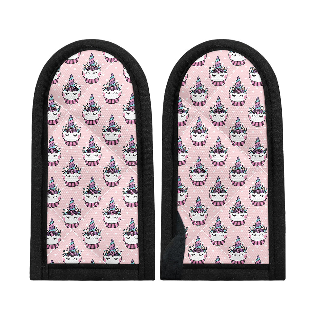 Unicorn Cupcake Pattern Print Skillet Handle Cover