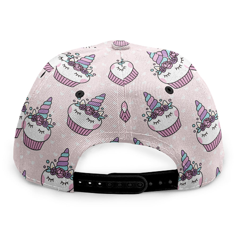 Unicorn Cupcake Pattern Print Snapback Cap