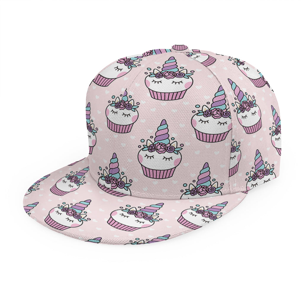 Unicorn Cupcake Pattern Print Snapback Cap