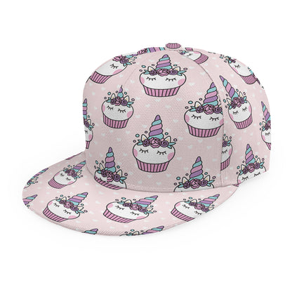 Unicorn Cupcake Pattern Print Snapback Cap