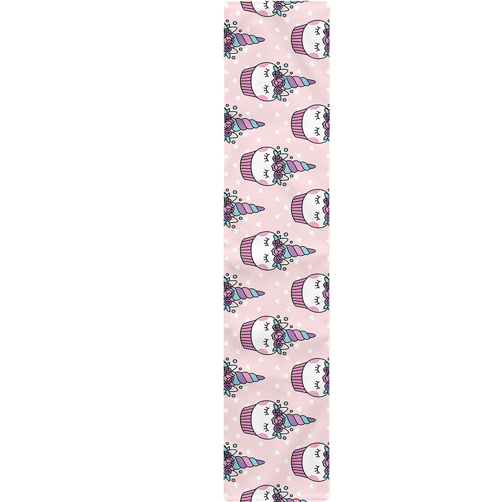 Unicorn Cupcake Pattern Print Table Runner