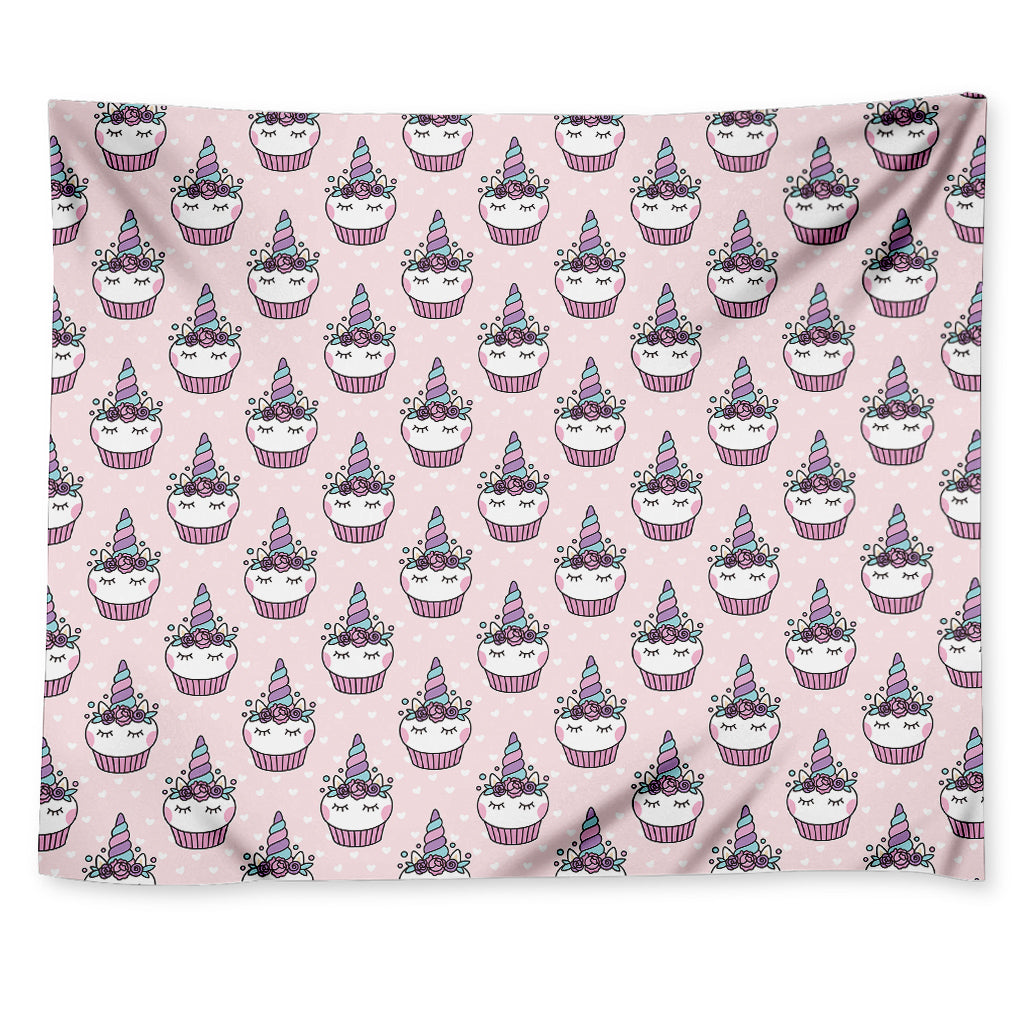 Unicorn Cupcake Pattern Print Tapestry