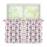 Unicorn Cupcake Pattern Print Tier Curtains