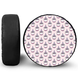 Unicorn Cupcake Pattern Print Tire Cover