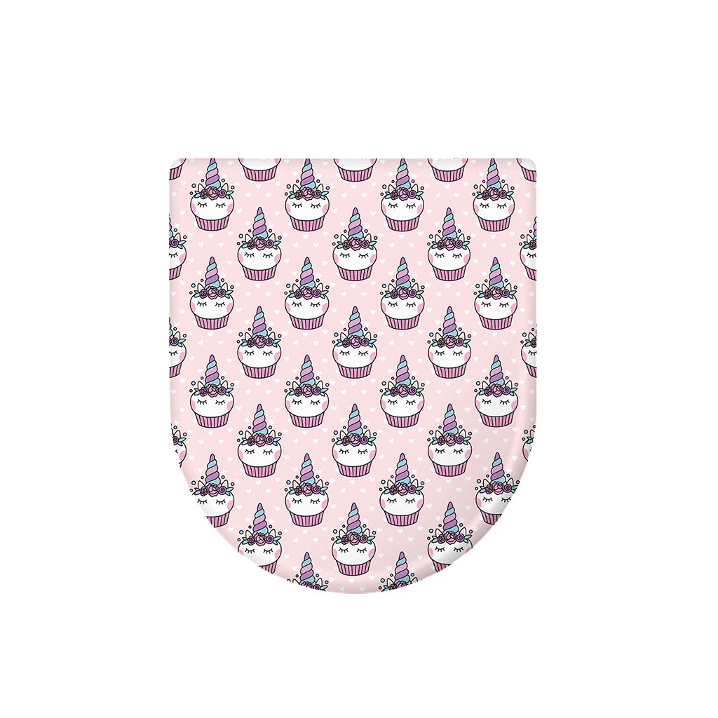 Unicorn Cupcake Pattern Print Toilet Lid Cover