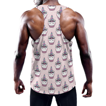Unicorn Cupcake Pattern Print Training Tank Top