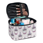 Unicorn Cupcake Pattern Print Travel Makeup Bag