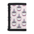 Unicorn Cupcake Pattern Print Trifold Wallet
