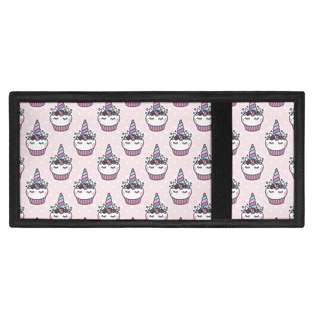 Unicorn Cupcake Pattern Print Trifold Wallet
