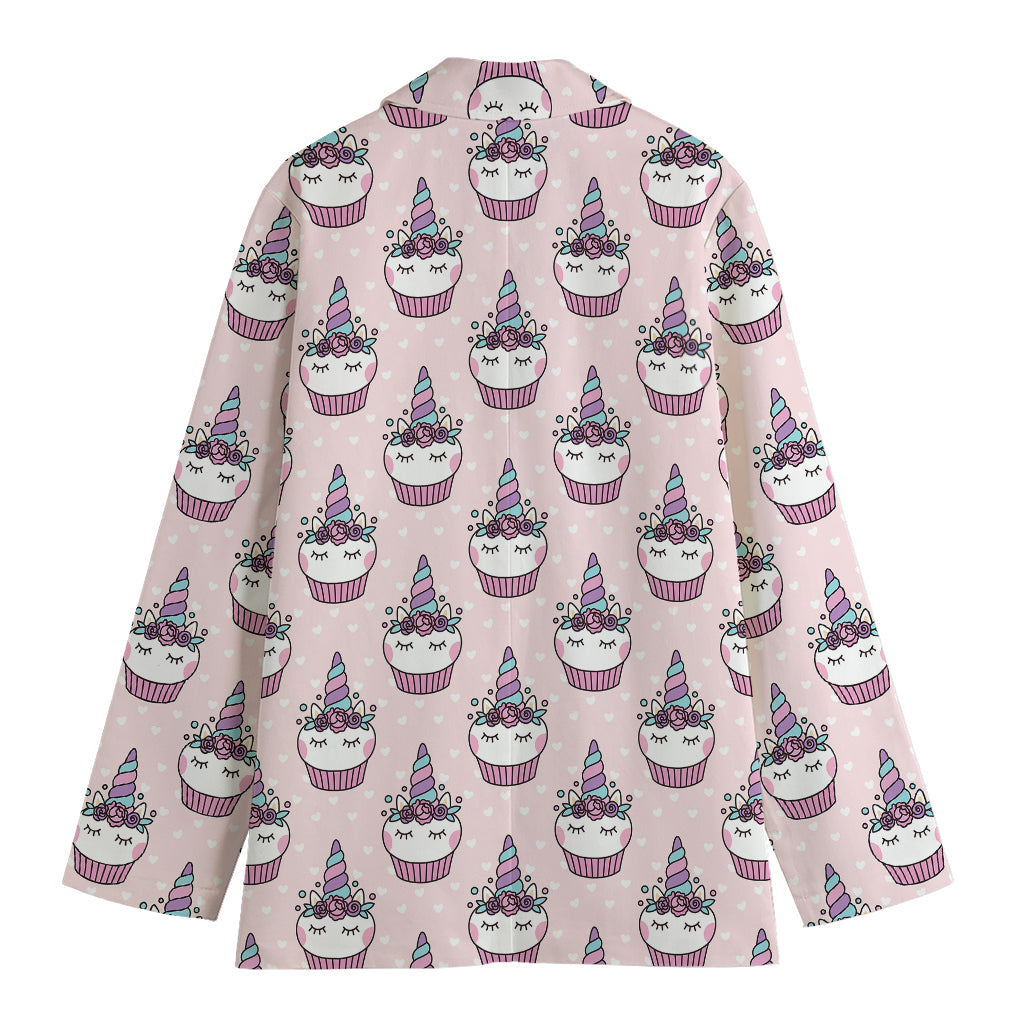 Unicorn Cupcake Pattern Print Women's Blazer