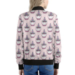 Unicorn Cupcake Pattern Print Women's Bomber Jacket