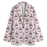 Unicorn Cupcake Pattern Print Women's Cotton Blazer