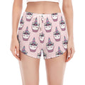 Unicorn Cupcake Pattern Print Women's Split Running Shorts