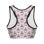 Unicorn Cupcake Pattern Print Women's Sports Bra